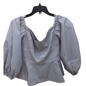 Off Shoulder Puff sleeve striped Women's Top